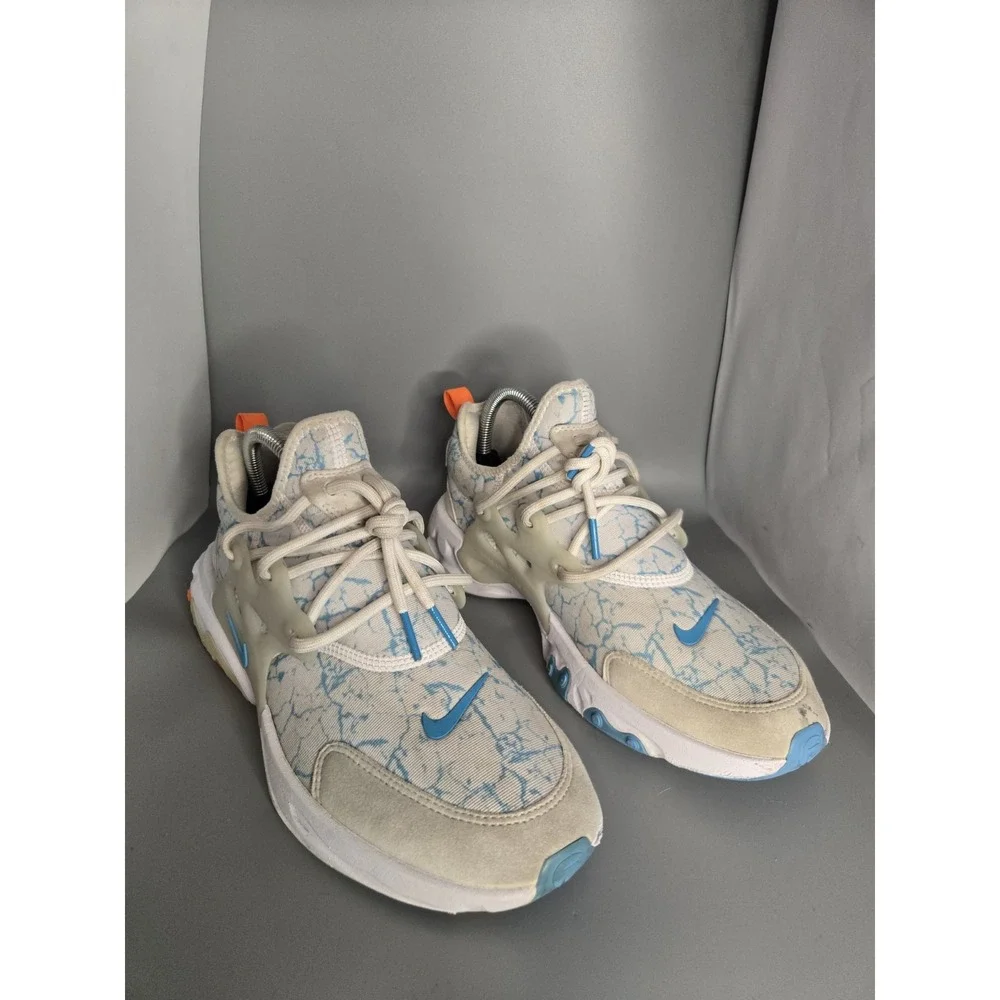 Nike React Presto GS Marble White Light Blue Orange CT6624-100 Size 7Y Women 8.5